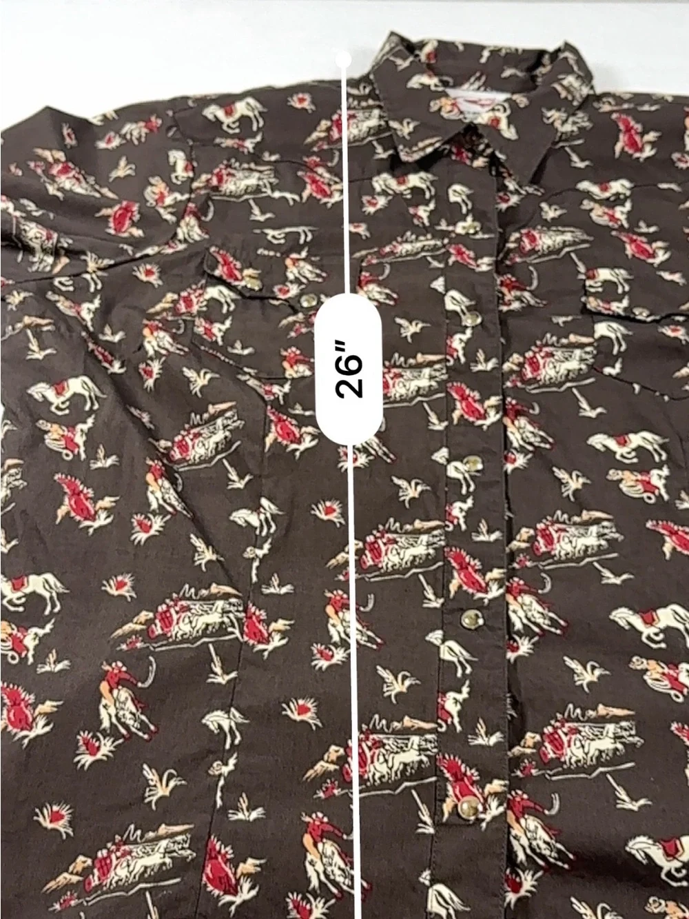 Roper XL Stretch Western Snap Shirt Rodeo Cowboy Horse Print 100% Cotton - Picture 6 of 11